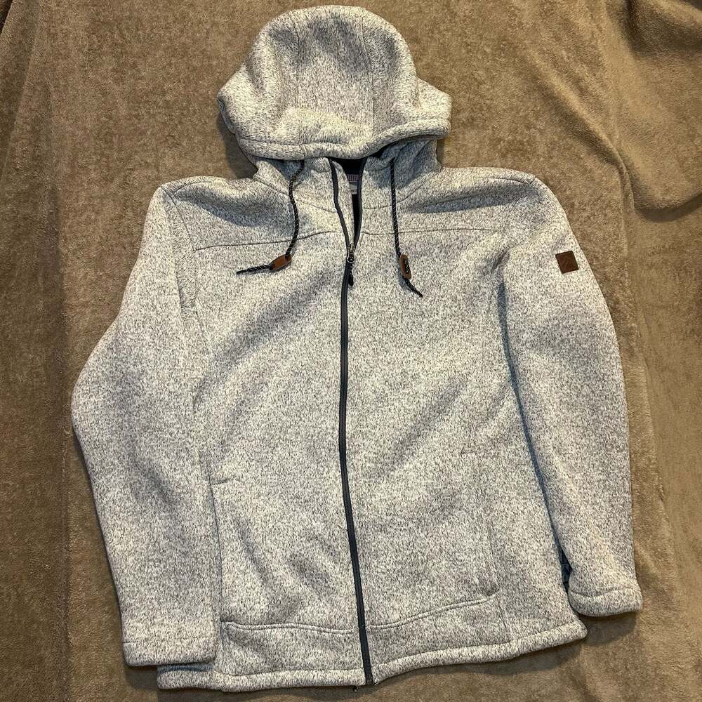 Rugged Elements Men's Gray Fleece Lined Zip Hoodie, Size L